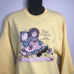 cotton blend raggedy anne granny grandma sweater